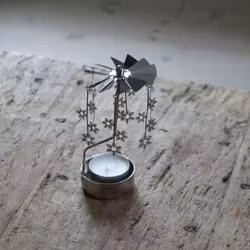 Istind Värmeljushållare änglaspel silver