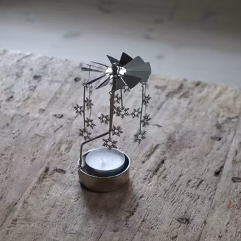 Istind Värmeljushållare änglaspel silver