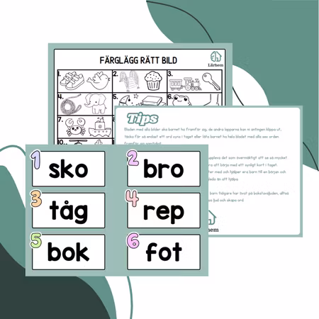 Läs & färglägg - Gemener