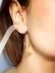 Stjernegras - Øresmykker i metall og perler