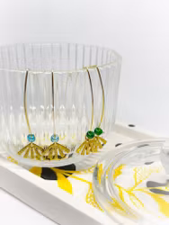 Stjernegras - Øresmykker i metall og perler