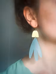 Havtang Øresmykker med Hamret Messing og 18k Gullbelagte Ørekroker – flere varianter