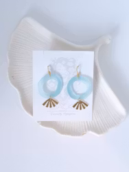 Blå Krusning Øresmykker – Håndlagde Øresmykker med Messing og Gull