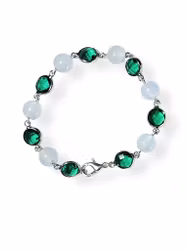 Bijoux Armbånd – Smaragdgrønn & Akvamarin