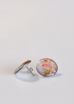 Gåte – Øredobber i rosa, gull og lavendel