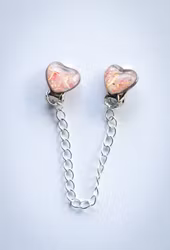 GÅTE – Snippsmykke med Hjerteformede Klips i Rosa og Gull