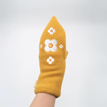 Hulder – Votter i gul/hvit/oransje str Dame