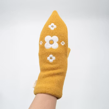 Hulder – Votter i gul/hvit/grå str Dame