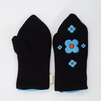 Hulder – Barnevotter i sort/turkis str 9-11