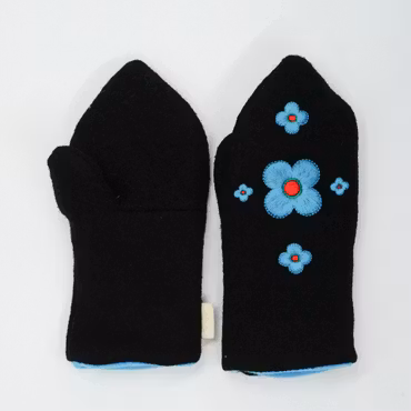 Hulder – Barnevotter i sort/turkis str 9-11