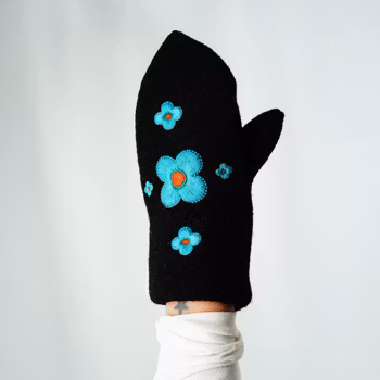 Hulder – Votter i sort/turkis str Voksen/Dame