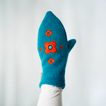 Hulder – Votter i turkis/oransje str Dame