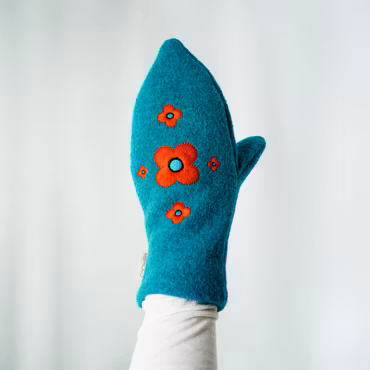 Hulder – Votter i turkis/oransje str Dame