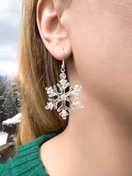 Snø – Snøkrystall øredobber i klar resin