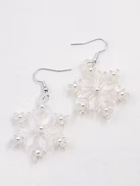 Snø – Snøkrystall øredobber i klar resin