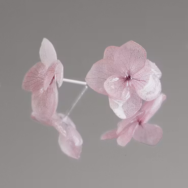 Hortensia Alv Støvet Mauve –  Øresmykker Laget av Ekte Hortensiablomster