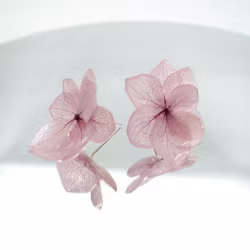 Hortensia Alv Støvet Mauve –  Øresmykker Laget av Ekte Hortensiablomster