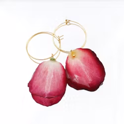 Valkyrieroser Røde - Øreringer med Ekte Roser