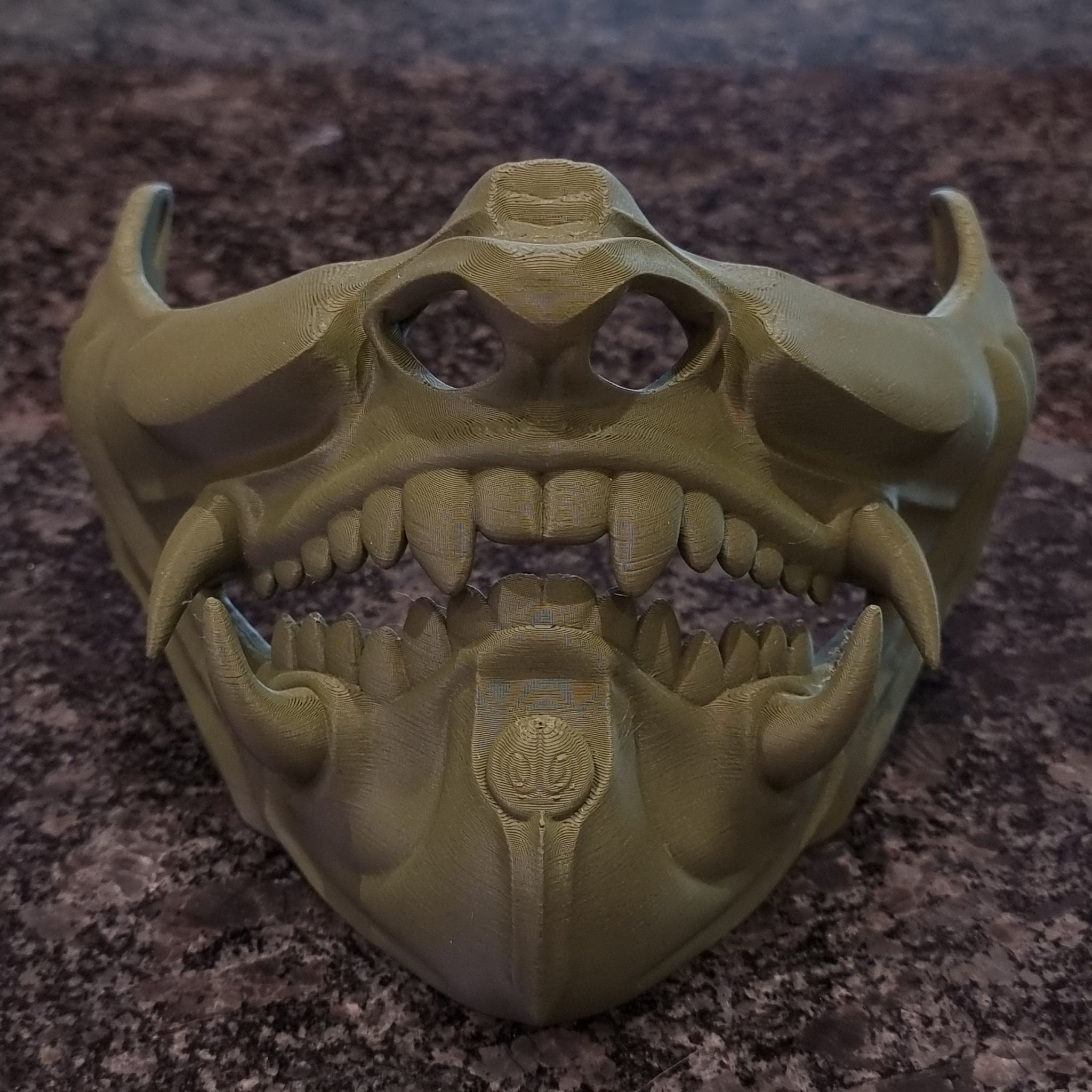 3D-Printed Oni Mask in PLA – Cosplay & Decoration Half Mask in Multiple Colors