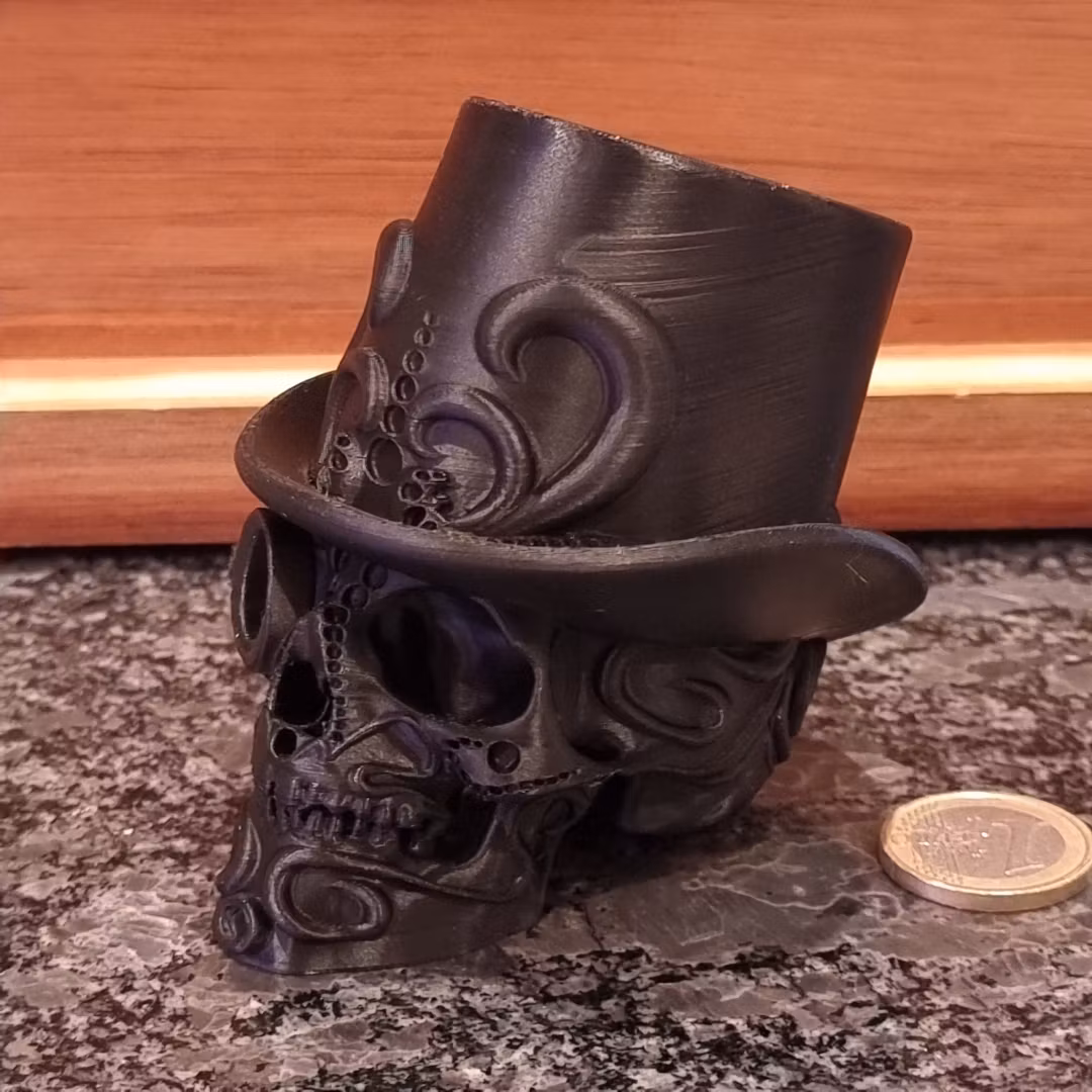 Steampunk Sugar Skull in PLA – Ideal for Spooky Season Decor