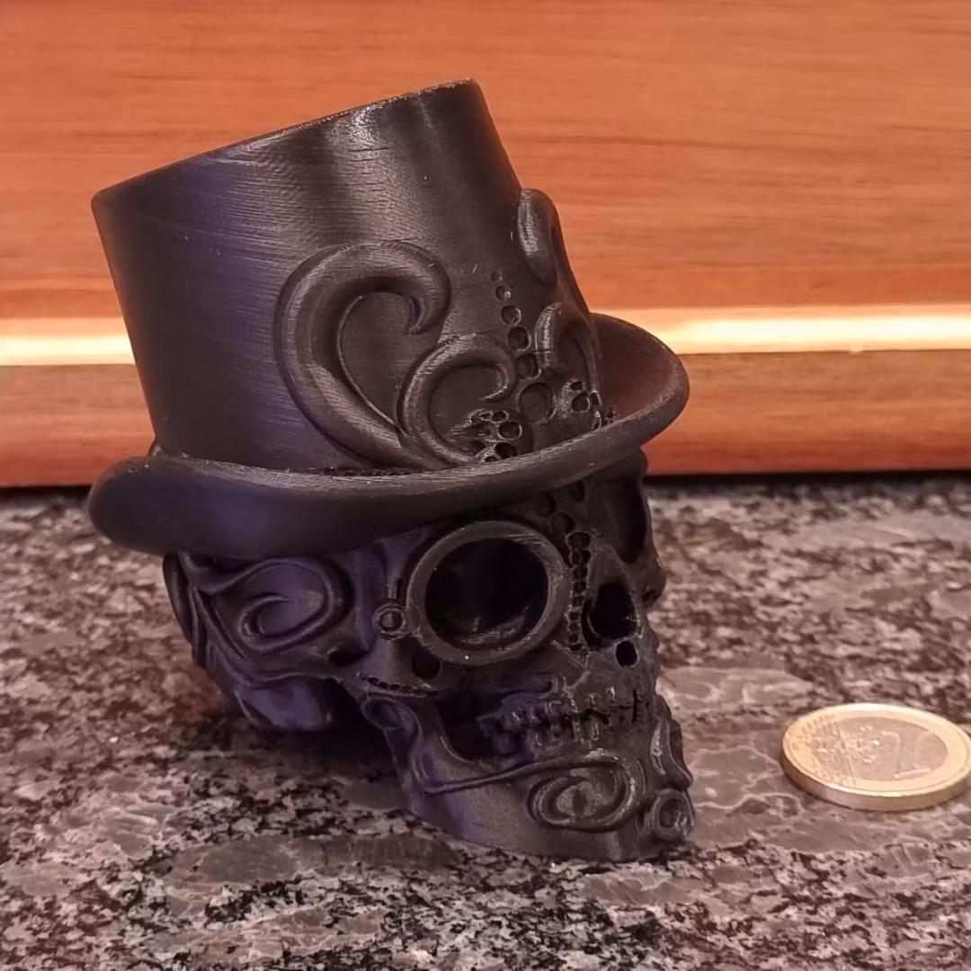 Steampunk Sugar Skull in PLA – Ideal for Spooky Season Decor