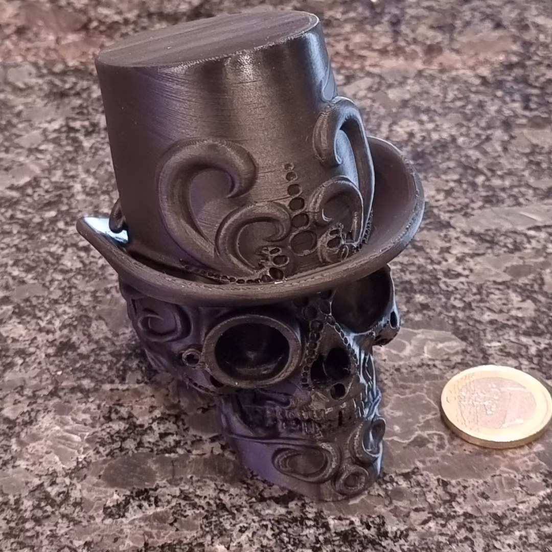Steampunk Sugar Skull in PLA – Ideal for Spooky Season Decor