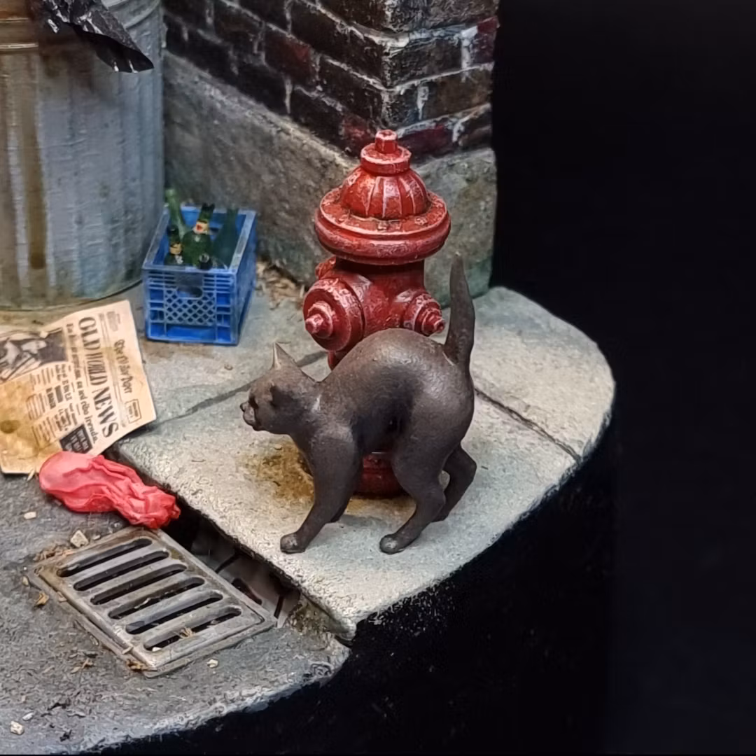 Väsande kattminiatyr 1/24 skala