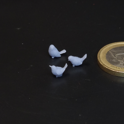 Set med 3 miniatyrfåglar