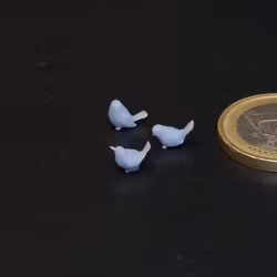 Set med 3 miniatyrfåglar