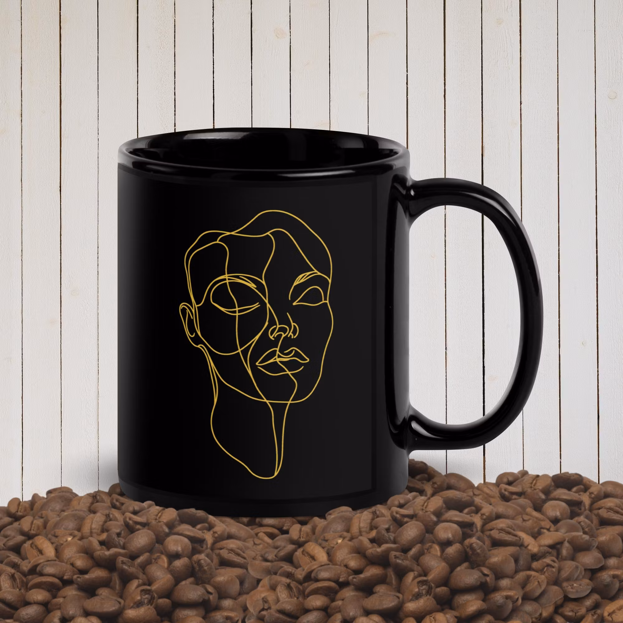 Gold Line Art mug