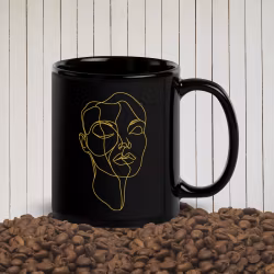Gold Line Art mugg