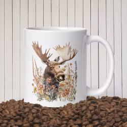 Älg och Blommor - Wildlife of Sweden mugg