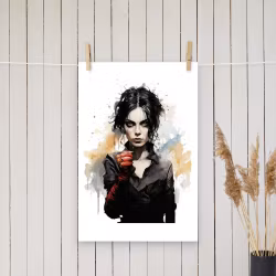 Kvinnlig Edward Scissorhand inspirerad poster