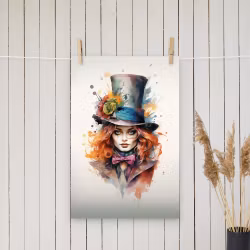 Kvinnlig Galna Hattmakare / Alice i Underlandet inspirerad poster