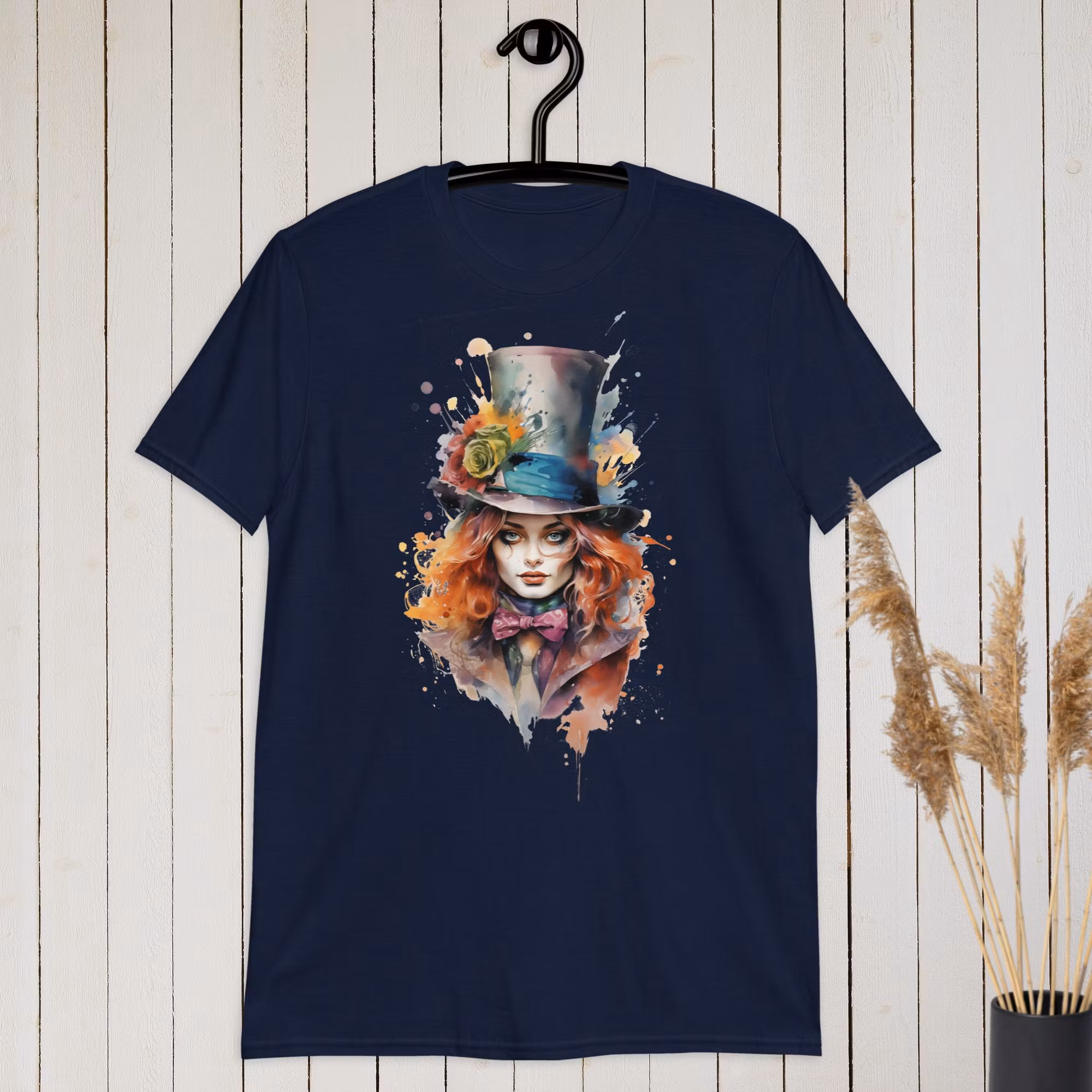 Female Mad Hatter Mug | Whimsical Chaotic Me | Alice in Wonderland-Inspired | Customizable Text Tee & Shirt | Watercolor Illustration