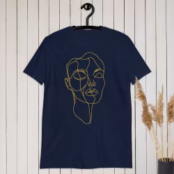 Elegant minimalistisk guldlinje ansikte T-shirt