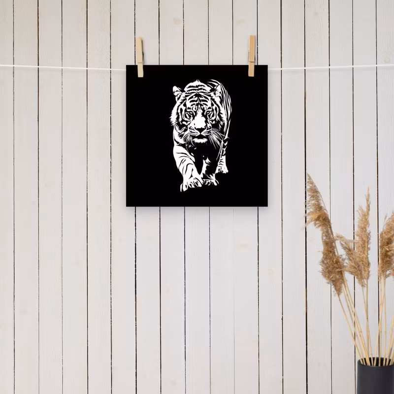 Tiger Silhoutte Poster
