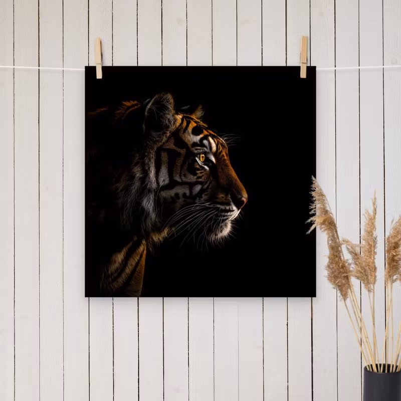 Tiger Silhoutte - looking to the right poster