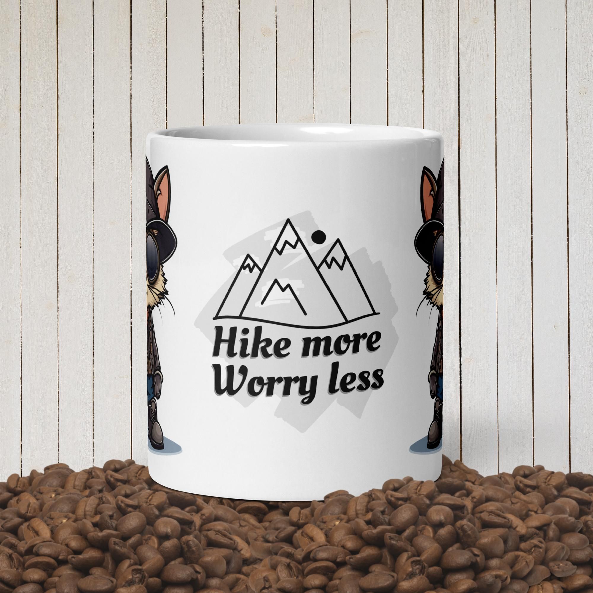 Tiny Looter Cat Mug - Hike More - Worry Less
