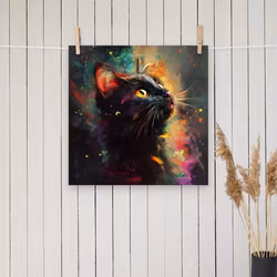 Cat Gazing Akvarell Poster