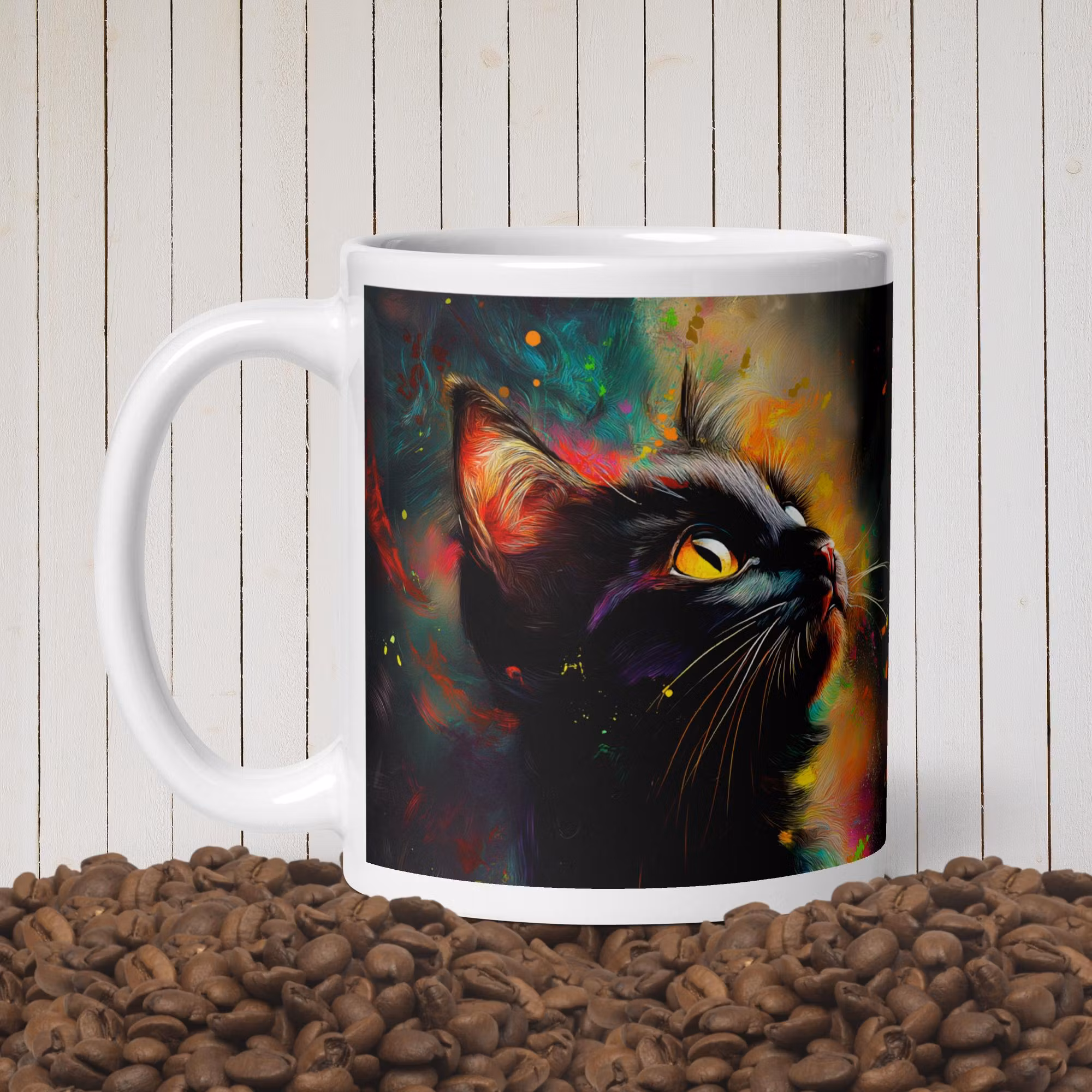 Cat Gazing Akvarell Mug