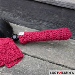 Virkat handtagsskydd stekpanna - 100% återvunnen bomull