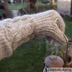 Stickade tumvantar HEIDI - 100% ull