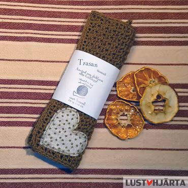 JULTRASAN virkad disktrasa med dekoration - 100% bomull