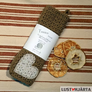 JULTRASAN virkad disktrasa med dekoration - 100% bomull