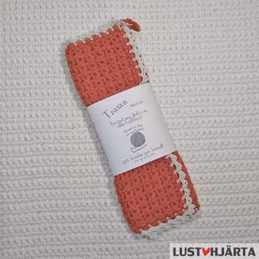 JULTRASAN virkad disktrasa med spetskant - 50% bambu 50% bomull