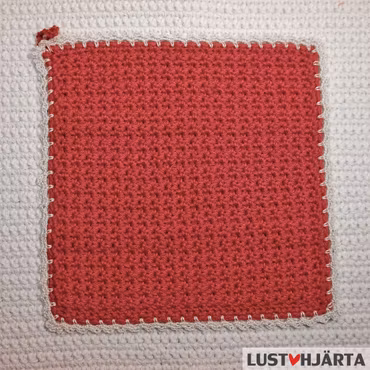 JULTRASAN virkad disktrasa med spetskant - 50% bambu 50% bomull