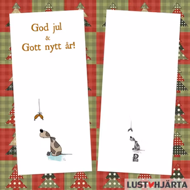 Julkort - JULKORVAR - med vitt kuvert