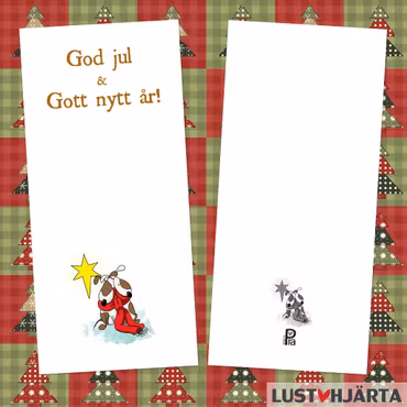 Julkort - JULKORVAR - med vitt kuvert