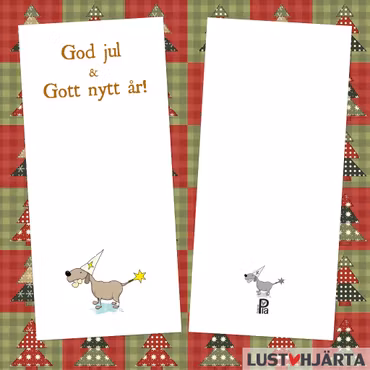 Julkort - JULKORVAR - med vitt kuvert